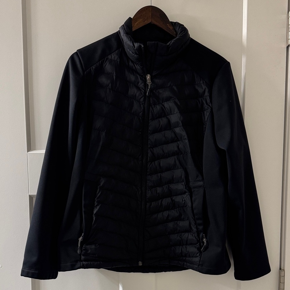 32 Degrees Black Quilted Hybrid Puffer Jacket